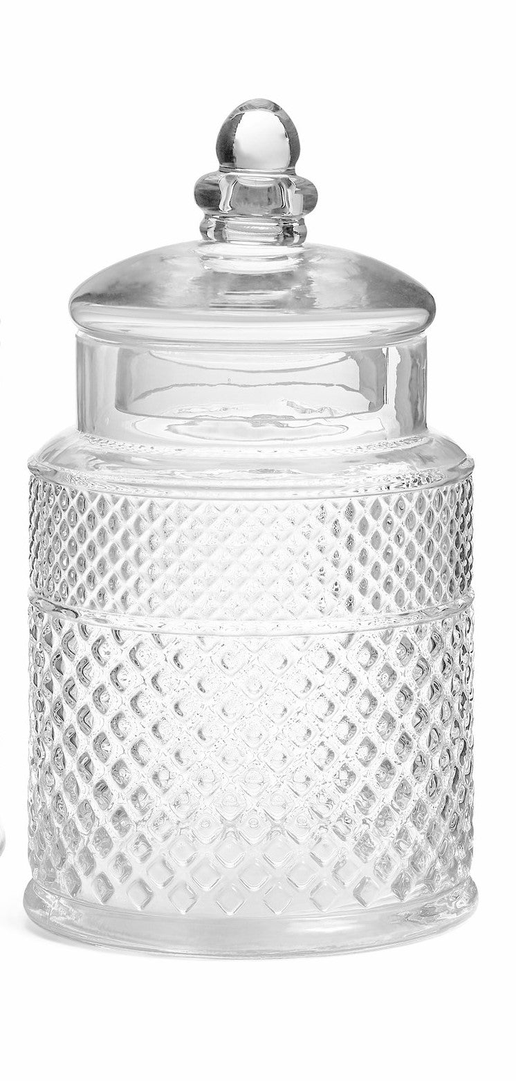 Textured Clear Glass Jar- Assorted Sizes