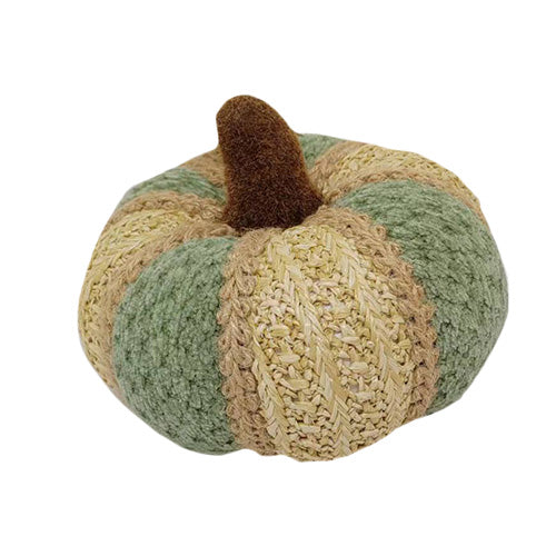 Green and Natural Fabric Pumpkin