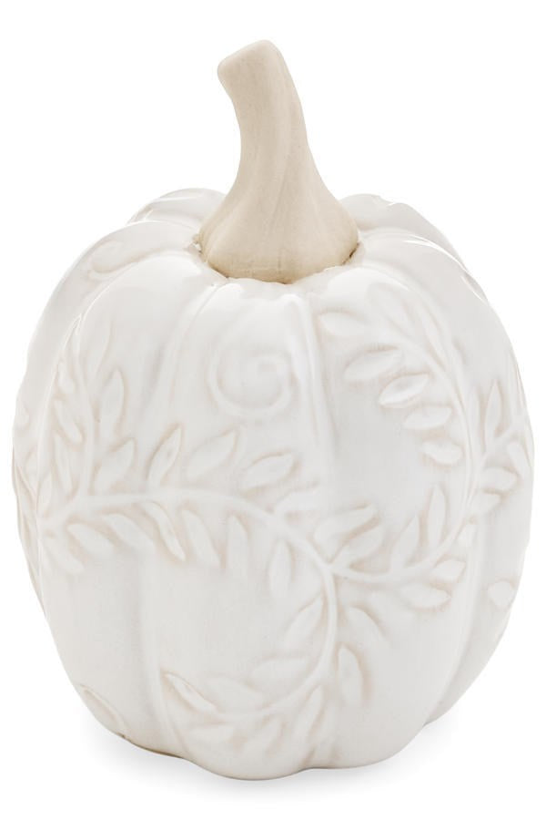 Tall Porcelain Embossed Pumpkin