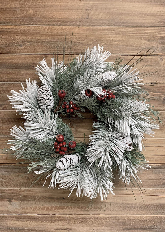 Snowy Long Leaf Pine Wreath