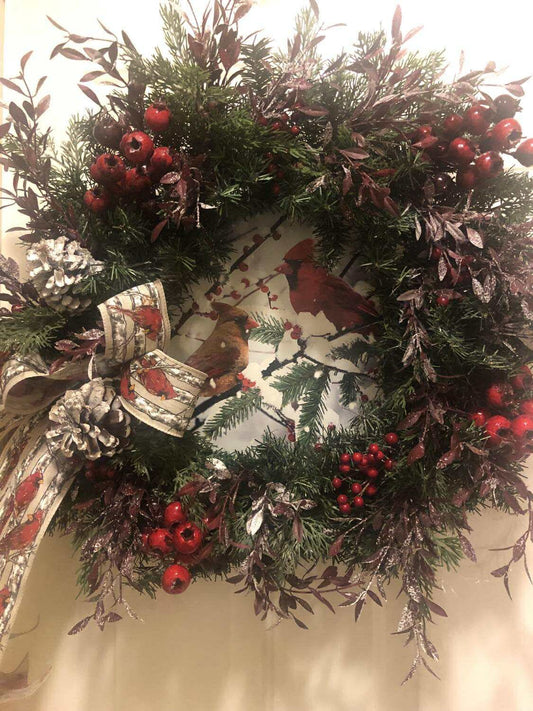 Wreath with Cardinals**Pick Up Only **