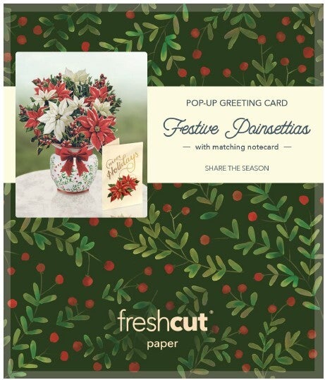 Pop Up Card - Festive Poinsettia