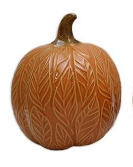 Short Orange Ceramic Pumpkin