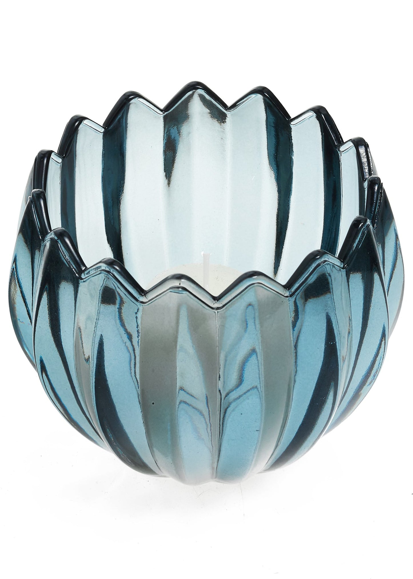 Dusty Blue Tulip Flower Candle Holder