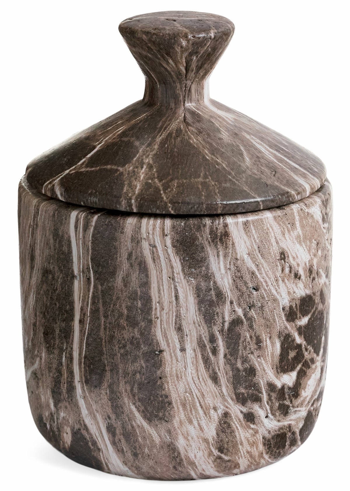 Cement Marble Look Canister- Brown