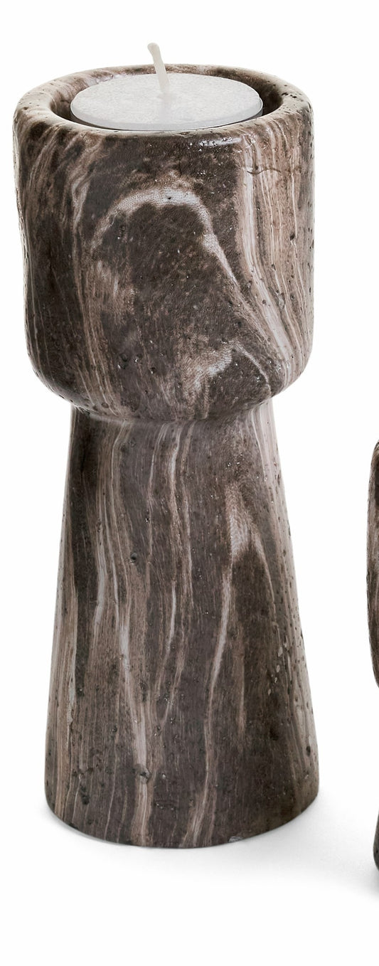 Brown Cement Candle Holder - Large