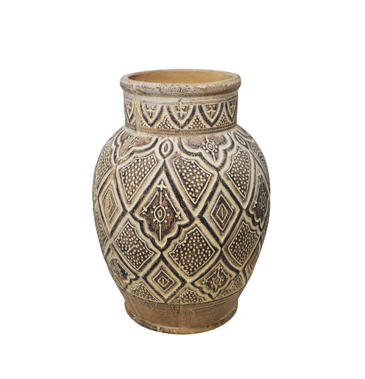 Cement Pot with Diamond Pattern **Store Pickup Only**