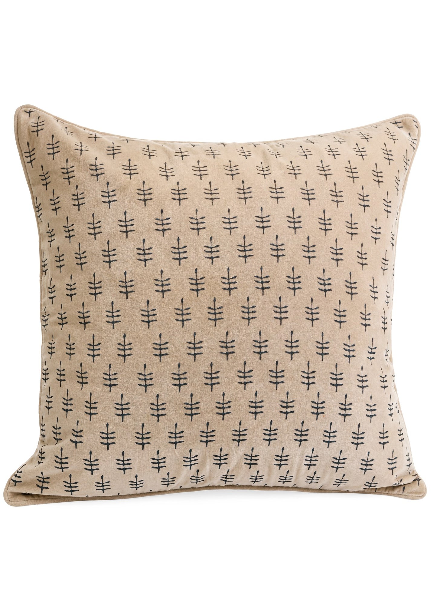 Cotton Velvet Block Print Cushion