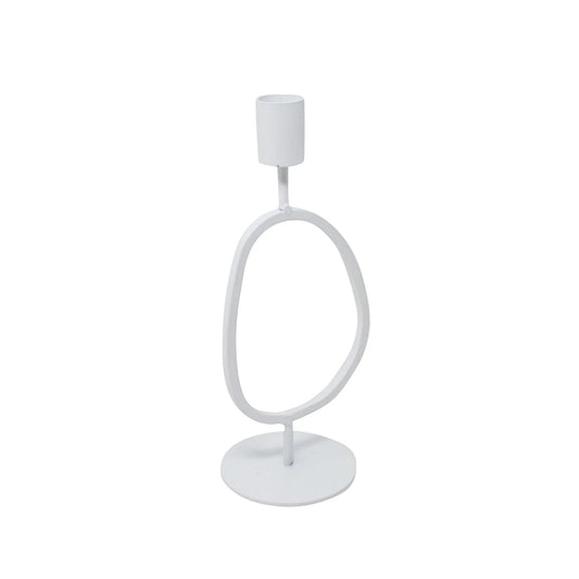 White Metal Candle Holder