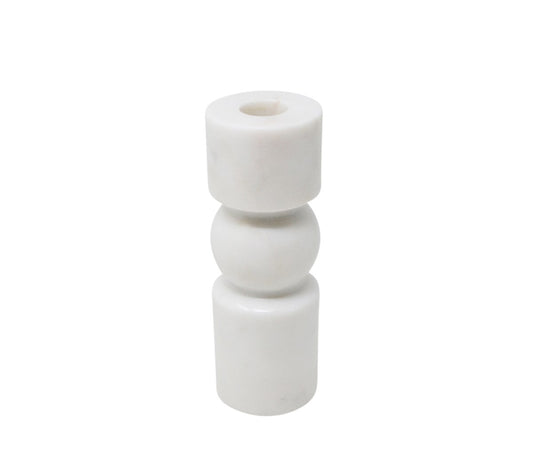 White Marble Candle Holder - Tall/slim