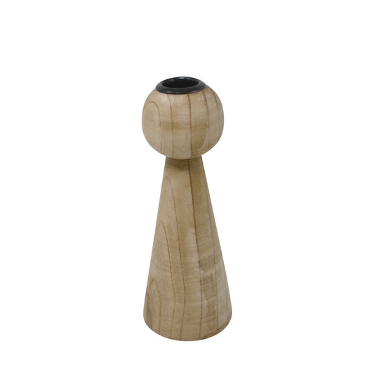 Wooden Taper Holder Cone and Ball