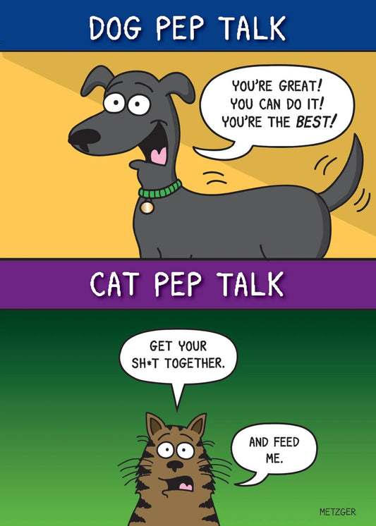 Birthday Card - Dog Cat Pep Talks