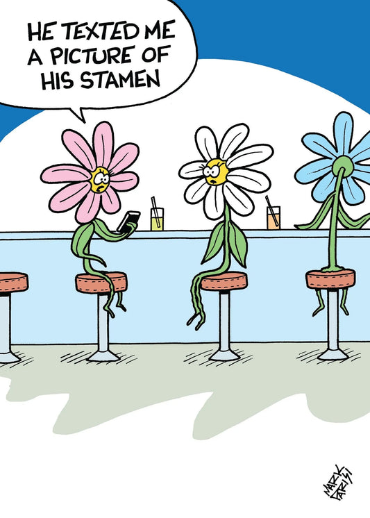 Birthday Card- Texting Flowers