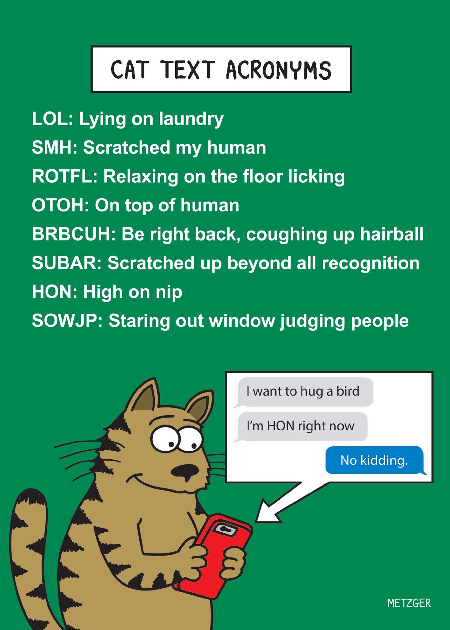 Birthday Card - Cat Text