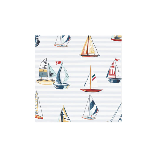 Striped Sailboat Cocktail Napkins- Pack of 20