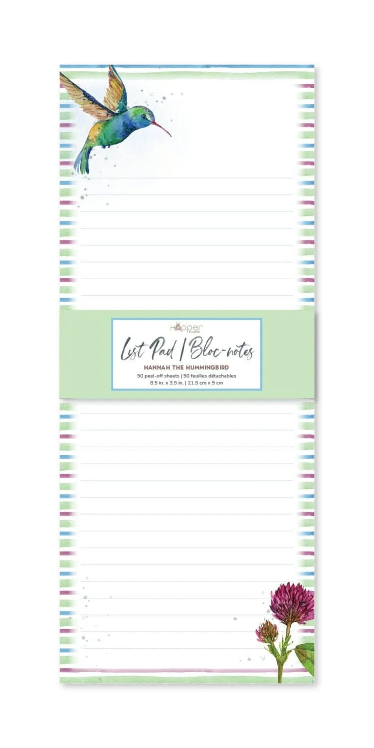 Hannah the Hummingbird Magnetic List Pad