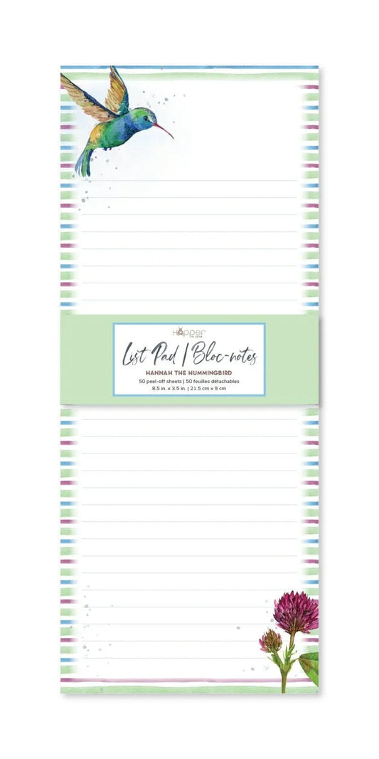 Hannah the Hummingbird Magnetic List Pad