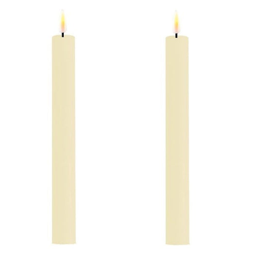 Cream Wetlook LED Dinner Candle 9.6" (Set of 2)