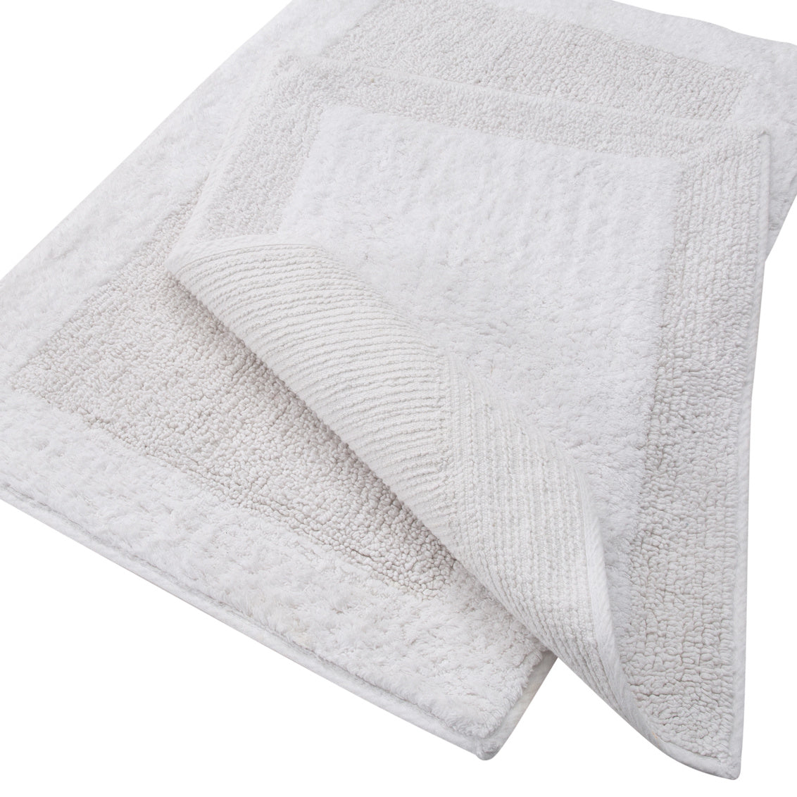 White Bathmat Set  20" X 30" / 17" X 24" - Joshua & Company