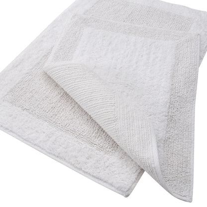 White Bathmat Set  20" X 30" / 17" X 24" - Joshua & Company