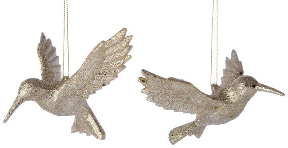 Glitter Gold Hummingbird Ornament (Assorted)