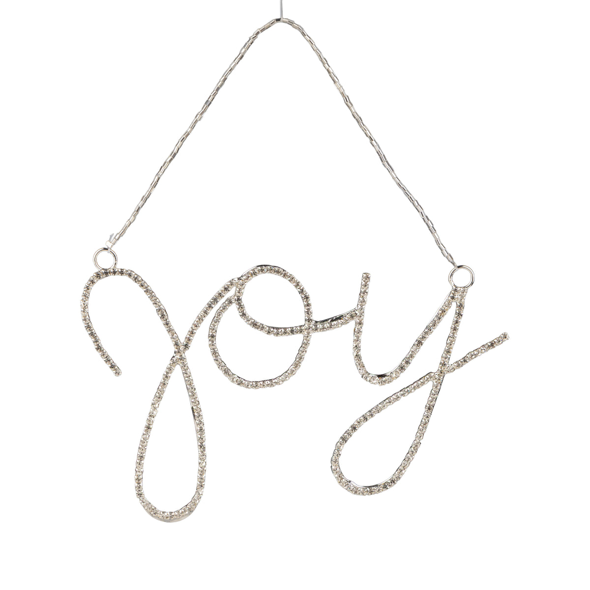 Silver Rhinestone Joy Ornament