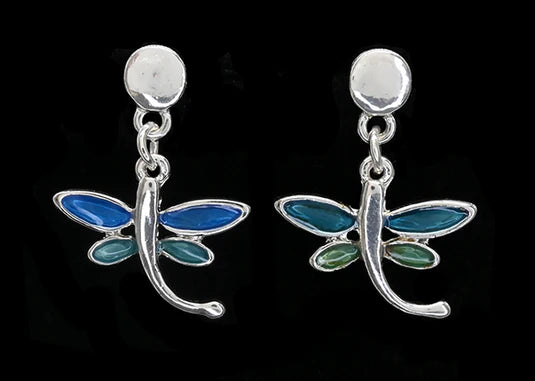Blue and Green Dragonfly Earring