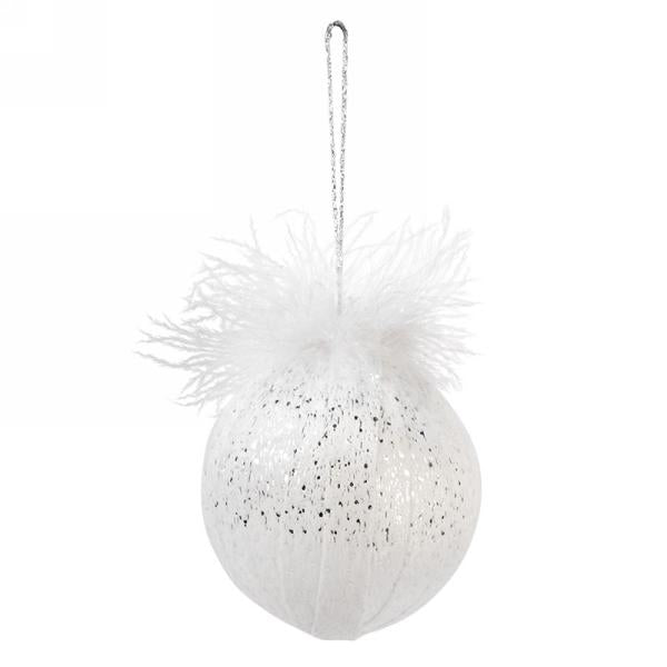 White feather ball ornament