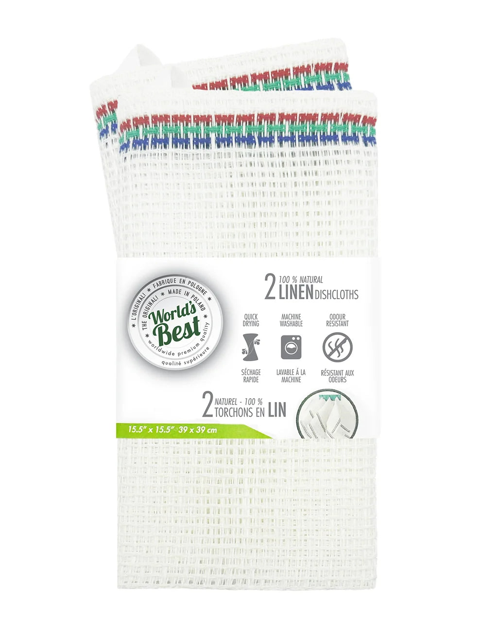 World’s Best Linen Dishcloth S/2