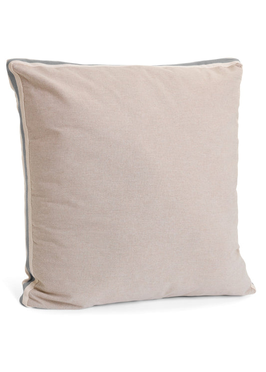 Natural and Blue Striped Trim Cushion