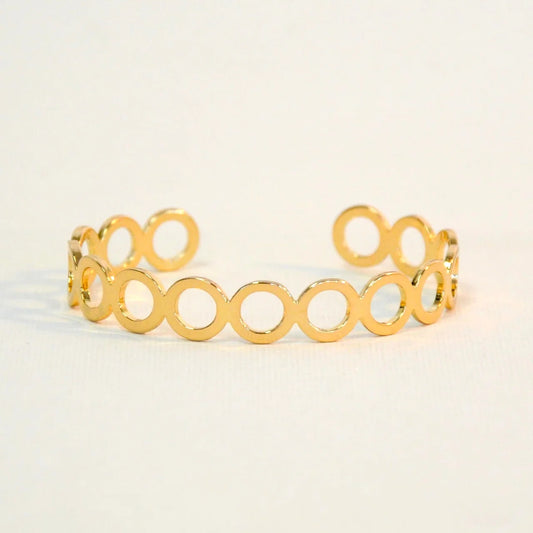 Adjustable Bangle Linked Circle- Gold Colour