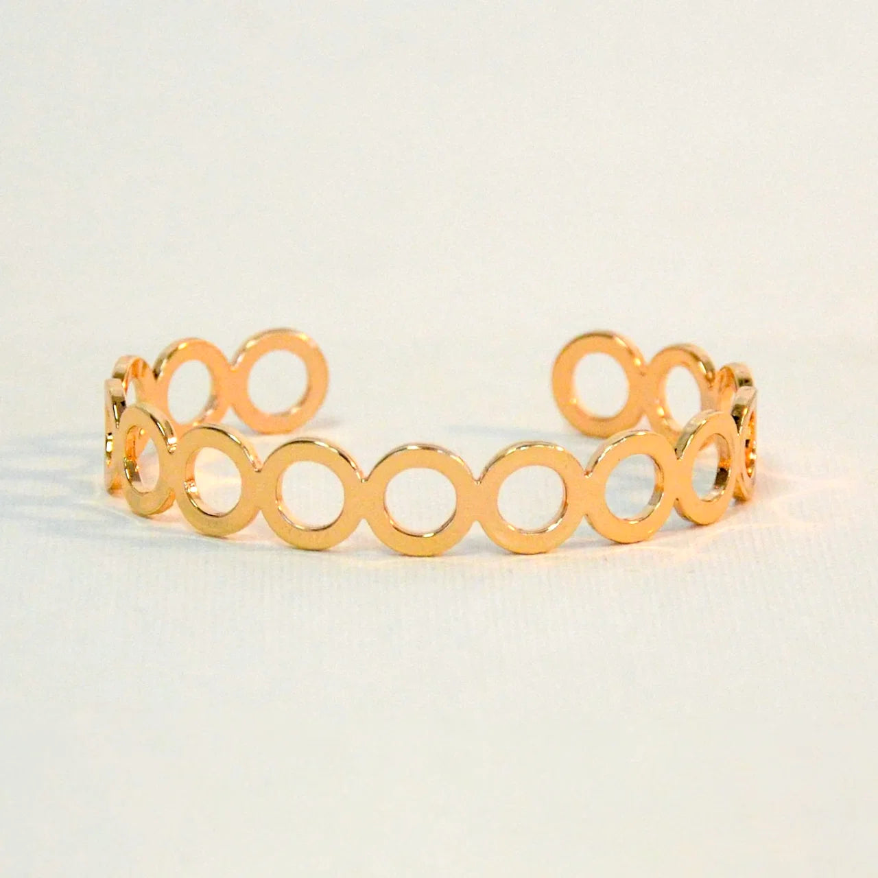 Adjustable Bangle Linked Circle- Rose Gold Colour