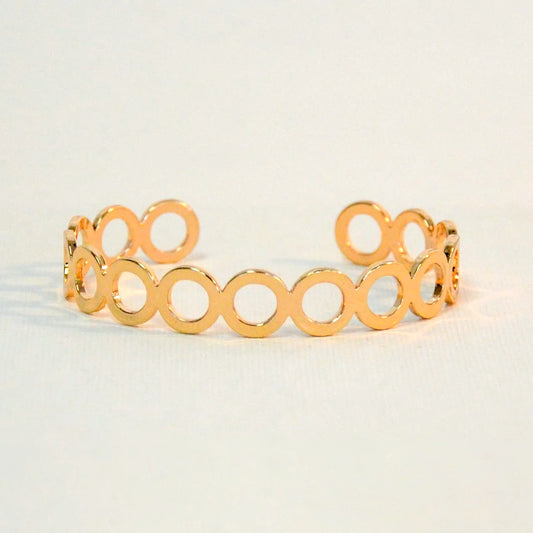 Adjustable Bangle Linked Circle- Rose Gold Colour