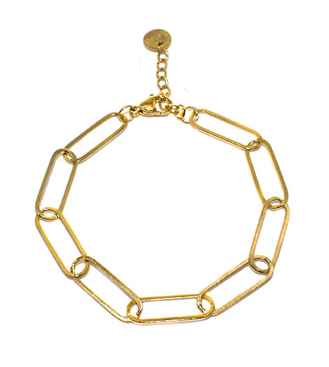 Paper Clip Bracelet Gold