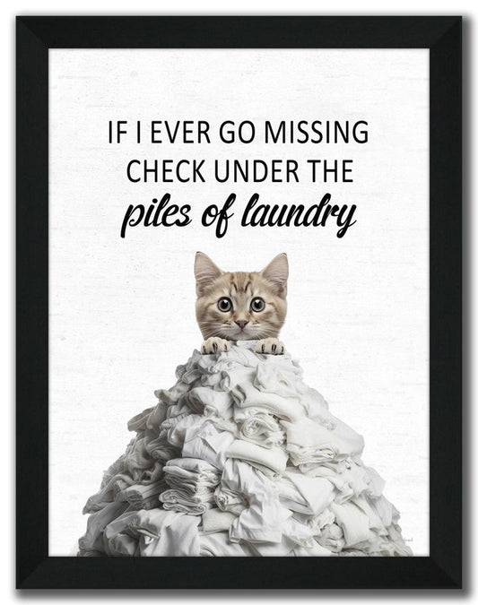 Piles of Laundry Cat