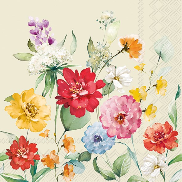 Colourful Meadow Paper Napkins (2 sizes) - Joshua & Company