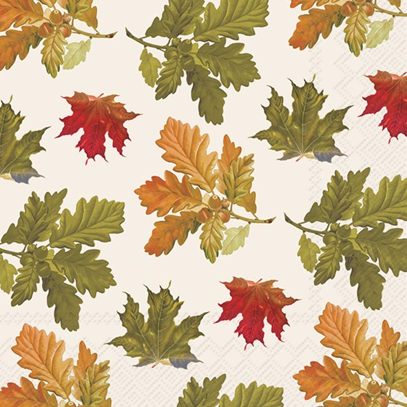 Earthtone Leaves- Cocktail Napkin