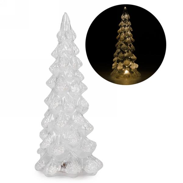 Glass Frosted Tree with LED Light (2 Sizes)