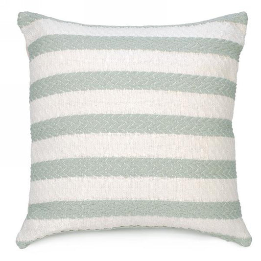 Green Woven Stripe Cushion