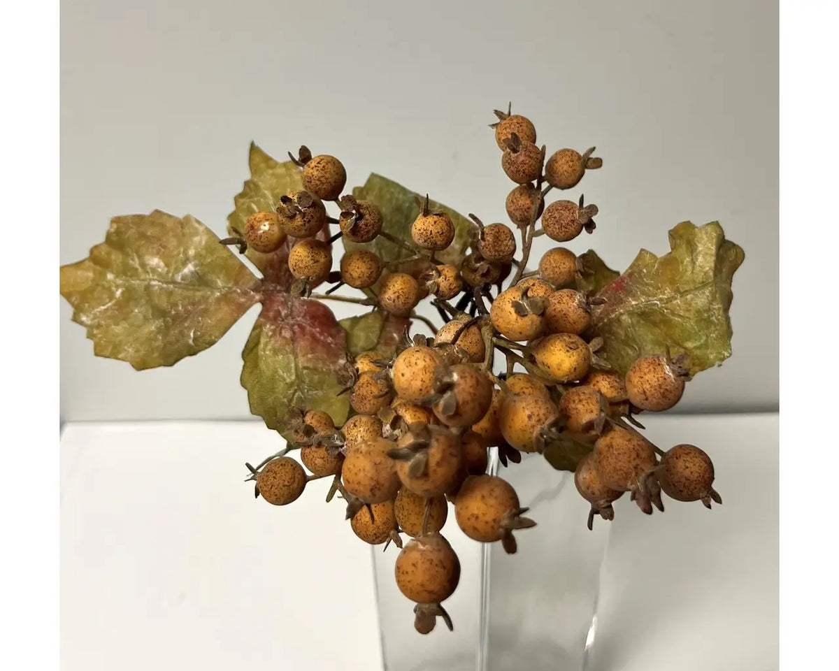 Brown Berry Spray with Leaves