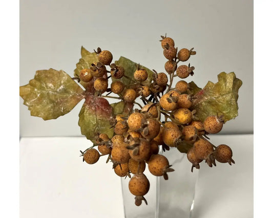 Brown Berry Spray with Leaves