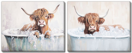 Sudsy Highlanders Print (S/2) *Store Pickup Only*