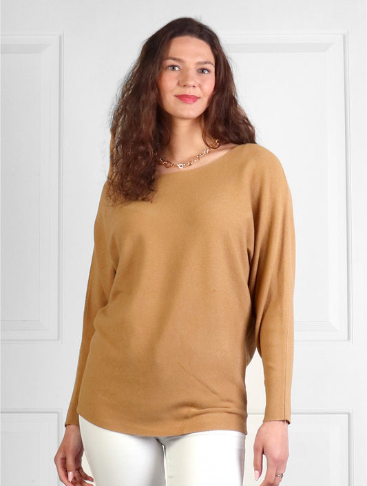 Camel Dolman Sleeve Top