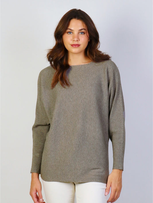 Dark Grey Dolman Sleeve Top