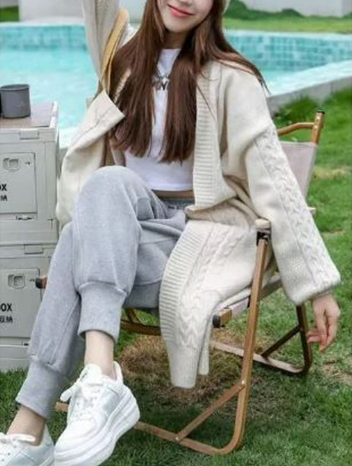 Winter White Knit Cardigan