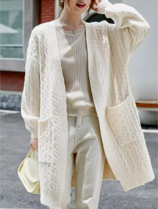 Cream Cable Knit Cardigan