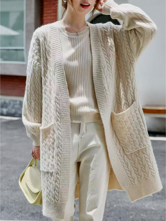 Cream Cable Knit Cardigan