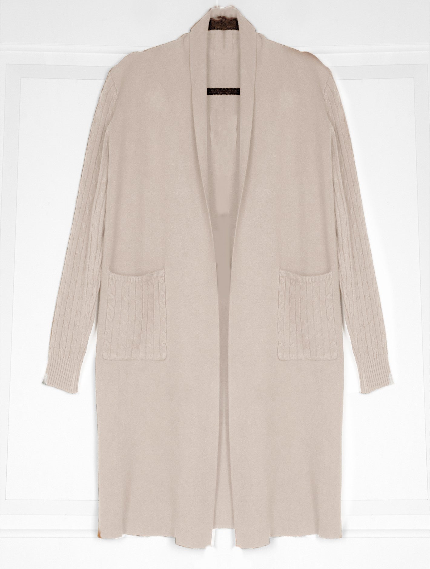 Knit Cardigan with Pockets - Beige