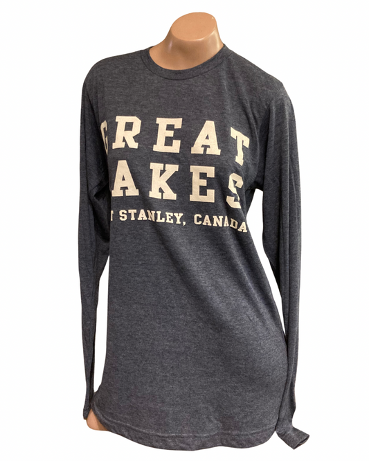 Port Stanley Great Lakes Long Sleeve T-Shirt- Heathered Navy