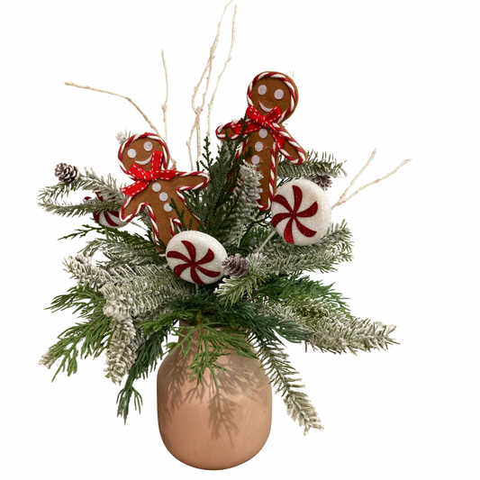 Gingerbread Flower Arrangement in Blush Pot*Store Pick Up Only